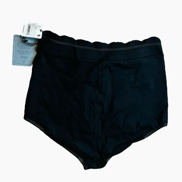 Free People Black Scalloped Bikini BOTTOMS ONLY - Picture 3 of 6